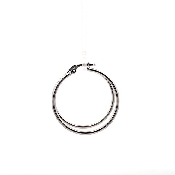 18K White Gold Earrings Hoops Loops 1.78 grams - Picture 8 of 9